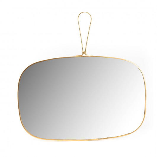 Miroir art déco doré - 31x30cm - JAMES par Amadeus