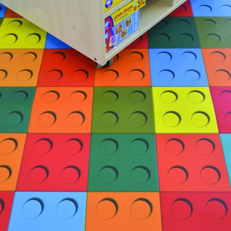 Sol Vinyle/PVC - 2m - tapis de jeux multicolore BRICK - Iconik Confort par Tarkett