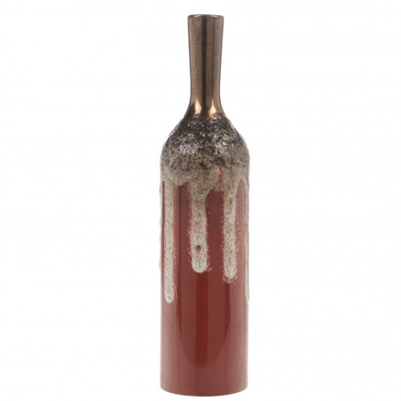 Vase contemporain terracotta et cuivre - 51x13x13cm - ROMANE par Amadeus