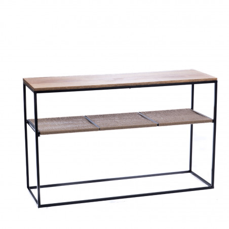 Console ethnique noir et manguier - 60x95x30cm - ALBERTO par Amadeus