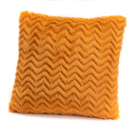 Coussin uni curry - 40x40cm - CHEVRON par Amadeus