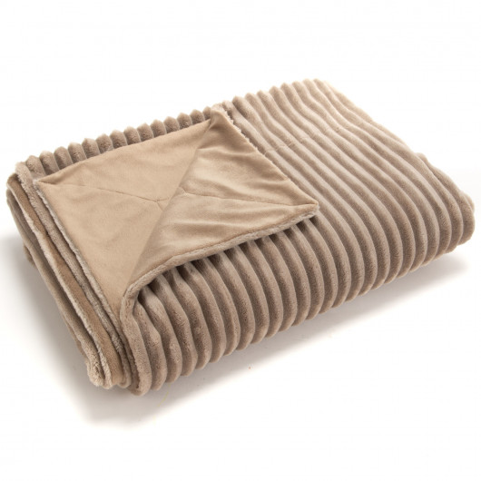 Plaid uni taupe - 130x170cm...