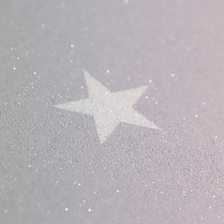 Papier peint standard géométrique blanc pailleté   STARS -  par Ugepa - 347770