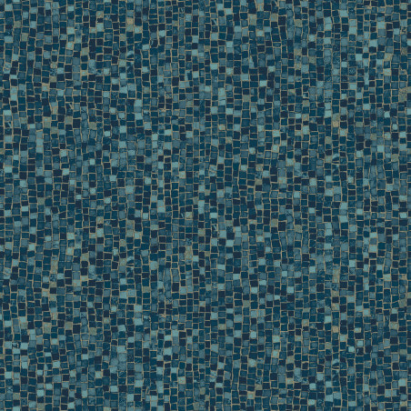 Papier peint expansé sur intissé mosaïque bleu et bleu marine REFLETS - Imprim'luxe par Ugepa - L78401