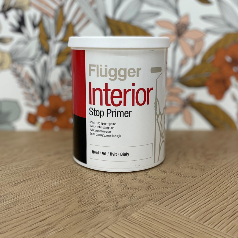 Peinture sous-couche boiserie intérieure 0,75L blanc mat - Interior Stop Primer par Flugger