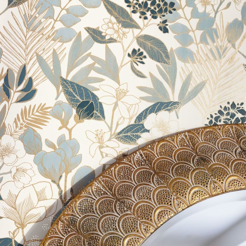 Papier peint intissé végétal kaki et orange EXPLORER KAKI - Autour du Monde par Caselio - 103497308