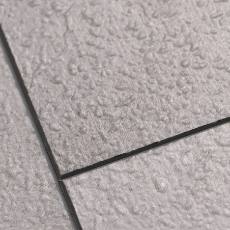 Sol Vinyle/PVC - Dalle clipsable - Carrelage gris clair, effet béton ELBA - Aquablue par Sol Color Sol Vinyle/PVC - Dalle clipsable - Carrelage gris clair, effet béton ELBA - Aquablue par Sol Color