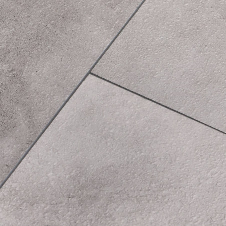 Sol Vinyle/PVC - Dalle clipsable - Carrelage gris clair, effet béton ELBA - Aquablue par Sol Color Sol Vinyle/PVC - Dalle clipsable - Carrelage gris clair, effet béton ELBA - Aquablue par Sol Color