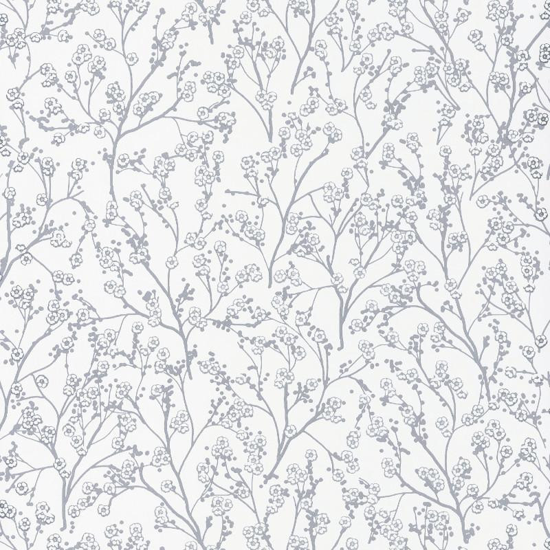 Papier peint intissé floral gris clair et argent SAKURA - Hanami par Caselio - 100349000