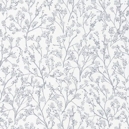 Papier peint intissé floral gris clair et argent SAKURA - Hanami par Caselio - 100349000
