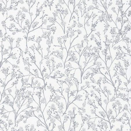 Papier peint intissé floral gris clair et argent SAKURA - Hanami par Caselio - 100349000