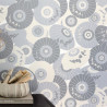 Papier peint intissé décor japonais bleu-gris et gris souris WAGAZA - Hanami par Caselio - 100329133