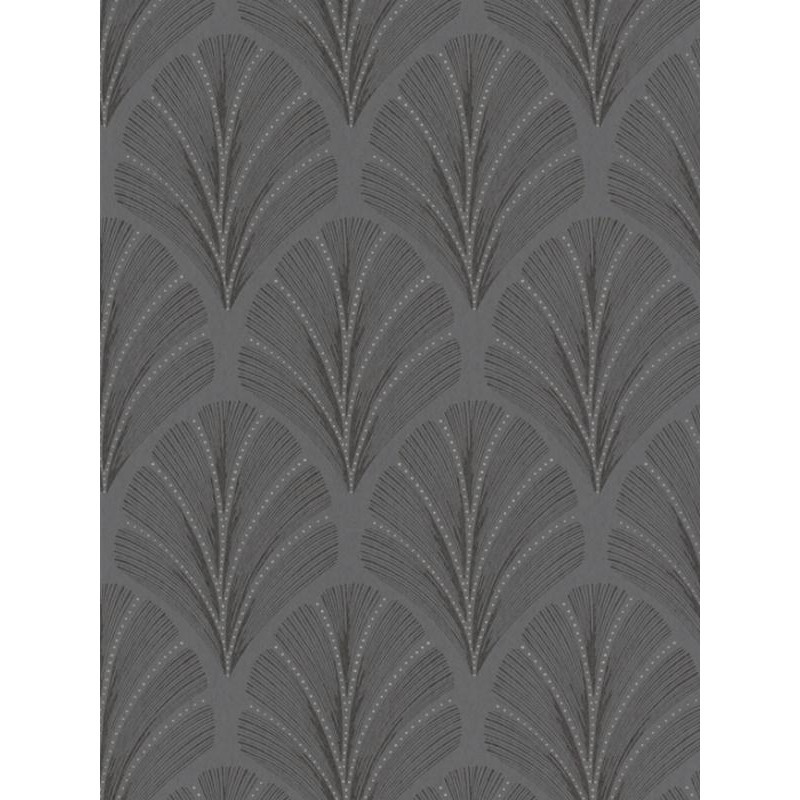 Papier peint intissé art déco noir et or BIG PLUME - Louise par Casadeco - 28919918