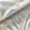 Papier peint intissé végétal bleu gris et taupe irisé FOUGERES - Louise par Casadeco - 28926231