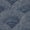 Papier peint intissé art déco bleu marine et argent WALTER FOIL - Oxford par Casadeco - 84096505