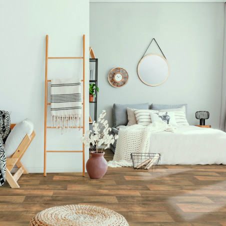 Sol Vinyle/PVC - 4m - parquet vintage chêne moyen FLANDERS BEIGE BROWN  - Iconik Life  par Tarkett