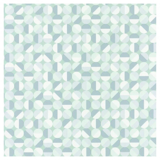 Papier peint vinyle sur intissé géométrique bleu et vert d'eau CURVES - Spaces par Caselio - 100147066
