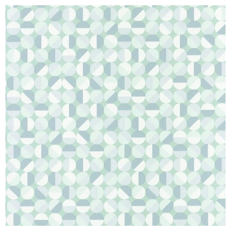 Papier peint vinyle sur intissé géométrique bleu et vert d'eau CURVES - Spaces par Caselio - 100147066