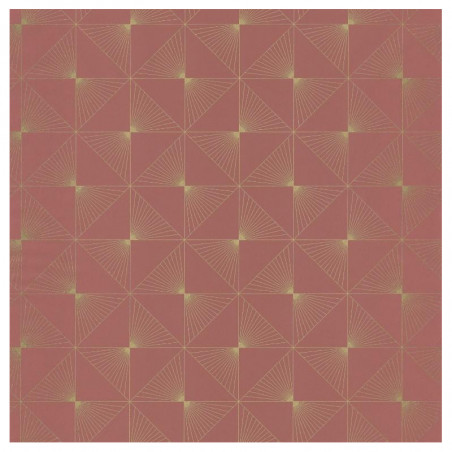 Papier peint vinyle sur intissé géométrique vieux rose  et doré LINES - Spaces par Caselio - 100135022