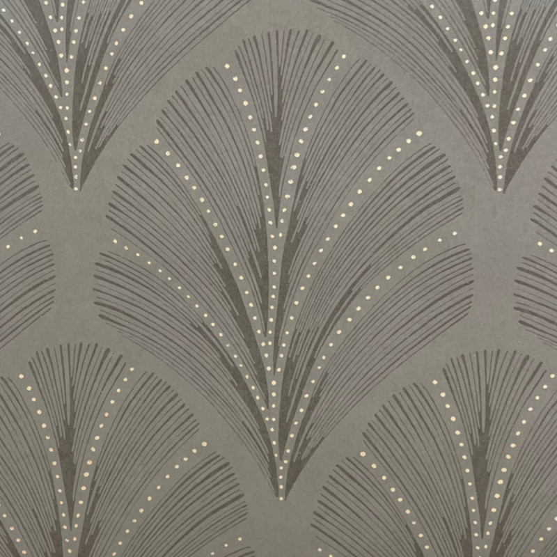 Papier peint intissé art déco noir et or BIG PLUME - Louise par Casadeco - 28919918