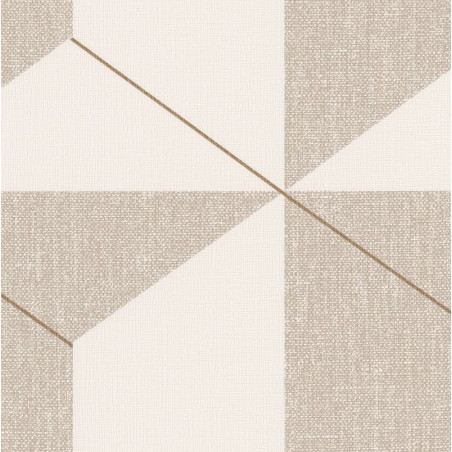 Papier peint vinyle sur intissé géométrique taupe et doré RYTHM - Moove par Caselio - 101331903
