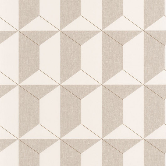 Papier peint vinyle sur intissé géométrique taupe et doré RYTHM - Moove par Caselio - 101331903