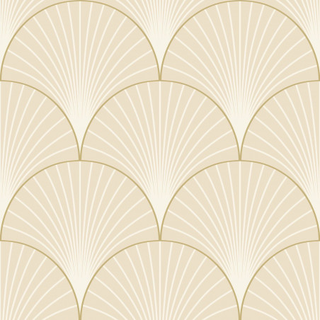 Papier peint vinyle sur intissé art déco beige et doré PROSPERITY - Elégance par Caselio - 105260010