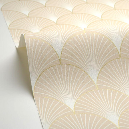 Papier peint vinyle sur intissé art déco beige et doré PROSPERITY - Elégance par Caselio - 105260010 Papier peint vinyle sur intissé art déco beige et doré PROSPERITY - Elégance par Caselio - 105260010