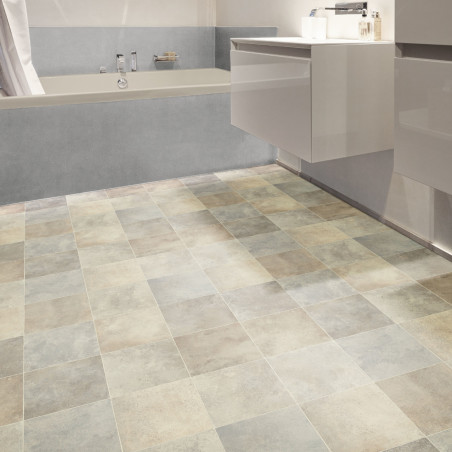 Sol Vinyle/PVC - 3m - carrelage beige ZALA 127L - Optima Silvertex par Beauflor Sol Vinyle/PVC - 3m - carrelage beige ZALA 127L - Optima Silvertex par Beauflor