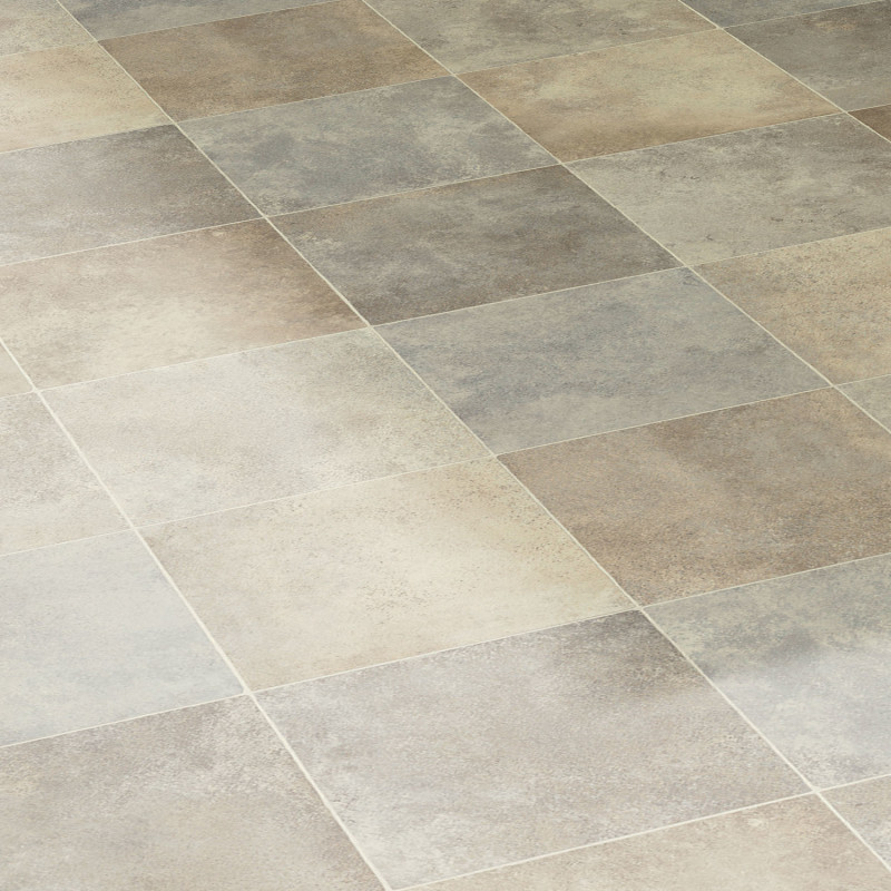 Sol Vinyle/PVC - 3m - carrelage beige ZALA 127L - Optima Silvertex par Beauflor