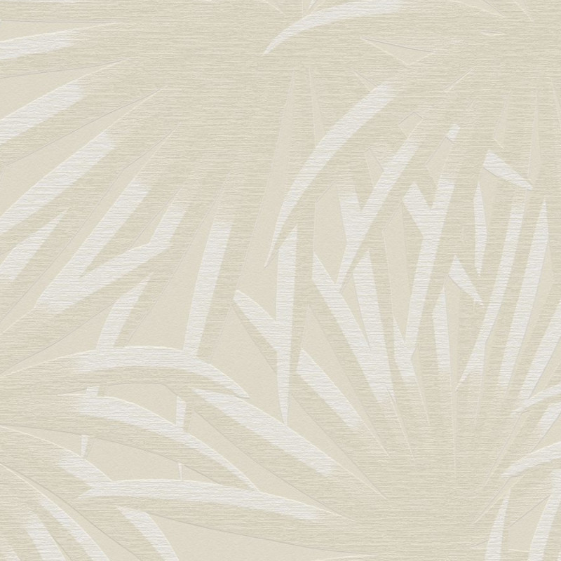 Papier peint intissé végétal beige et blanc PALME - par As Creation - 39338-2 Papier peint intissé végétal beige et blanc PALME - par As Creation - 39338-2