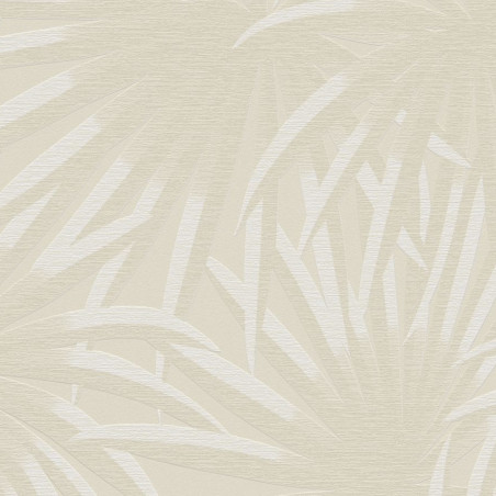 Papier peint intissé végétal beige et blanc PALME -  par As Creation - 39338-2