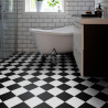 Sol Vinyle/PVC - 4m - carrelage damier noir et blanc YORK ARTIFACT T99 - ZEBRA par IVC