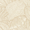 Papier peint  intissé végétal or et blanc PALMES - French Spring par Rasch - 580822