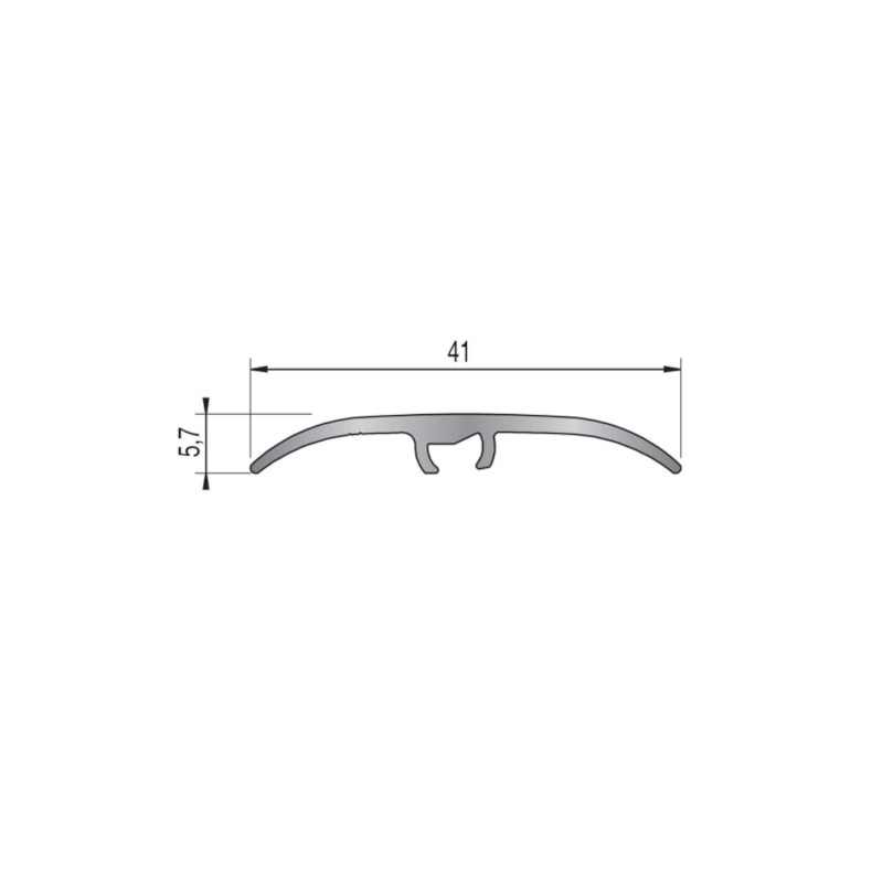Seuil de porte invisible multi-niveaux - 270cm x 41mm - Brossé noir DINAFIX par Dinac