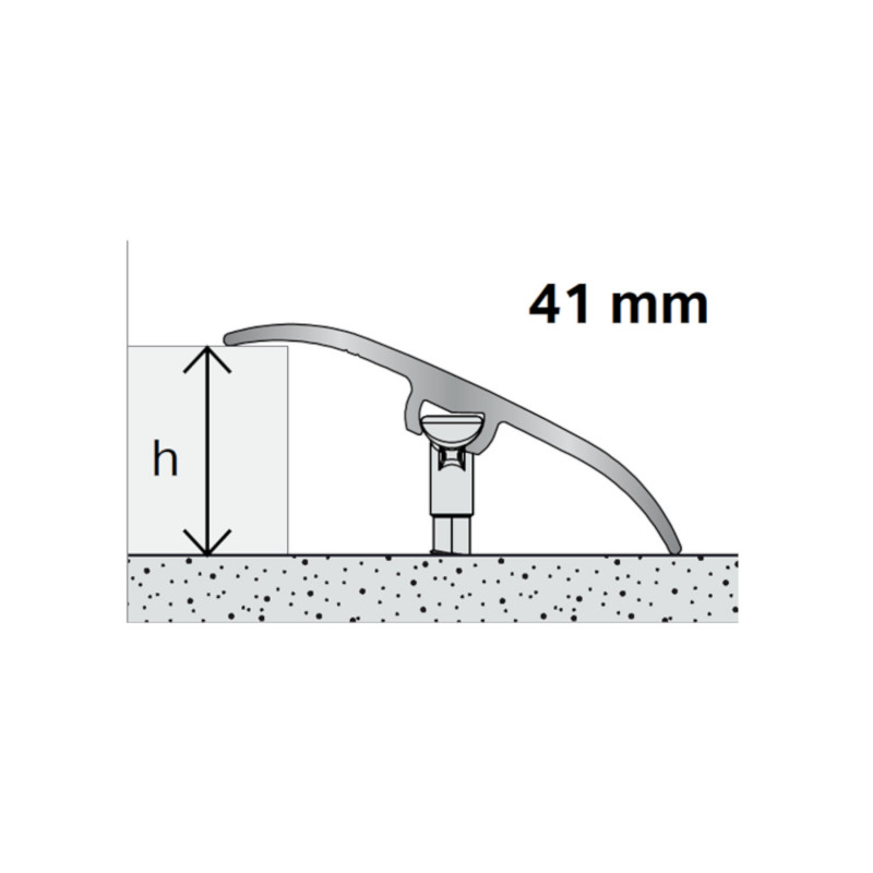 Seuil de porte invisible multi-niveaux - 270cm x 41mm - Brossé noir DINAFIX par Dinac