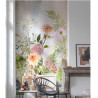 Panoramique vinyle sur intissé floral vert et rose MEADOW FLORAL - Life par Grandeco - ML2001