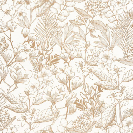 Papier peint vinyle sur intissé floral doré MAY - Flower Power par Caselio - 101852010 Papier peint vinyle sur intissé floral doré MAY - Flower Power par Caselio - 101852010