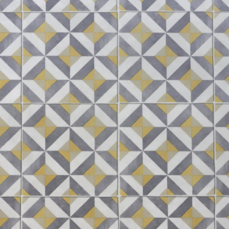 Sol Vinyle/PVC - 3m - carreaux de ciment gris et jaune WINSLOW 290M - Optima par Beauflor