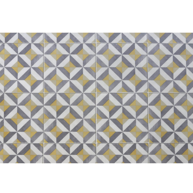 Sol Vinyle/PVC - 3m - carreaux de ciment gris et jaune WINSLOW 290M - Optima par Beauflor