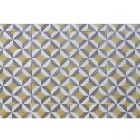 Sol Vinyle/PVC - 3m - carreaux de ciment gris et jaune WINSLOW 290M - Optima par Beauflor
