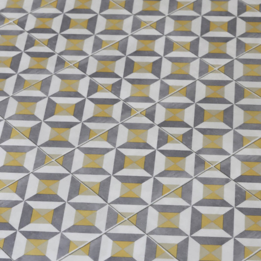 Sol Vinyle/PVC - 3m - carreaux de ciment gris et jaune WINSLOW 290M - Optima par Beauflor