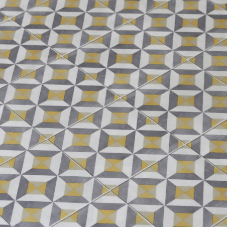 Sol Vinyle/PVC - 3m - carreaux de ciment gris et jaune WINSLOW 290M - Optima par Beauflor