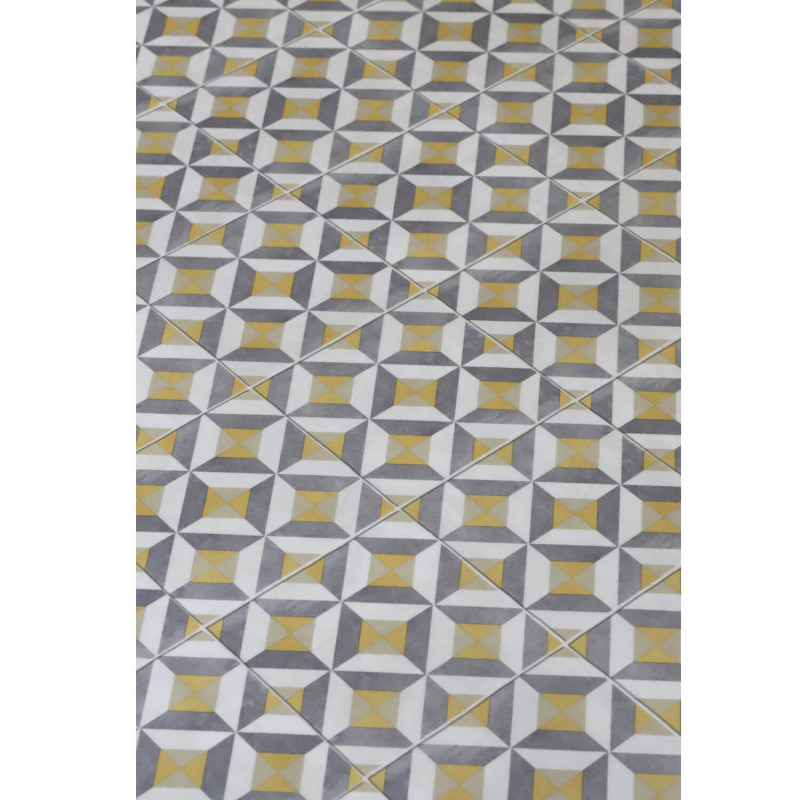 Sol Vinyle/PVC - 3m - carreaux de ciment gris et jaune WINSLOW 290M - Optima par Beauflor