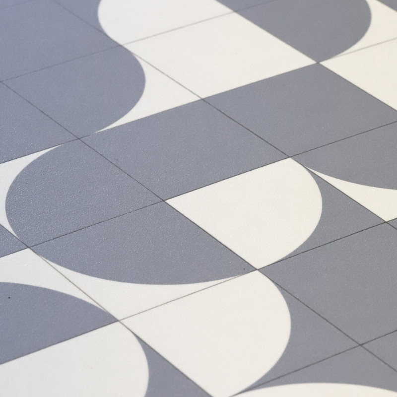 Sol Vinyle/PVC - 2m - carrelage gris bleuté et blanc SUZY 576 - Smart Colori par IVC