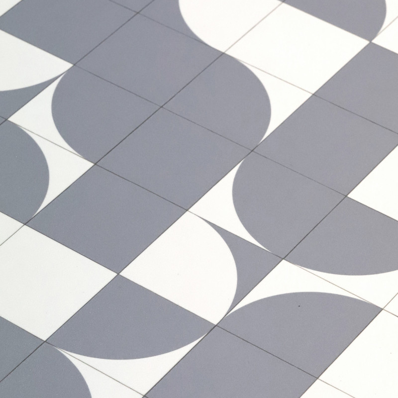 Sol Vinyle/PVC - 2m - carrelage gris bleuté et blanc SUZY 576 - Smart Colori par IVC