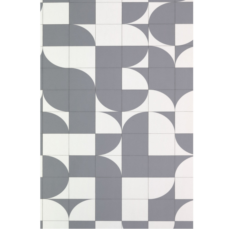 Sol Vinyle/PVC - 2m - carrelage gris bleuté et blanc SUZY 576 - Smart Colori par IVC