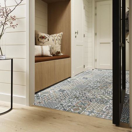 Sol Vinyle/PVC - 4m - carreaux de ciment multicolore et beige CARCASSONNE 472M - Optima Evasion par Beauflor Sol Vinyle/PVC - 4m - carreaux de ciment multicolore et beige CARCASSONNE 472M - Optima Evasion par Beauflor