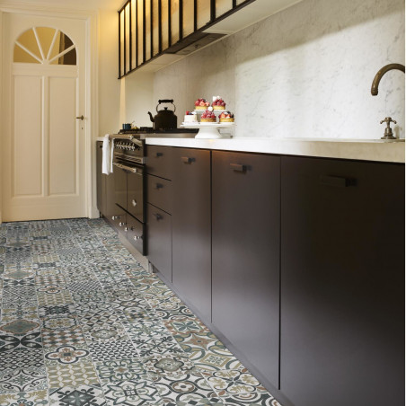 Sol Vinyle/PVC - 4m - carreaux de ciment multicolore et beige CARCASSONNE 472M - Optima Evasion par Beauflor Sol Vinyle/PVC - 4m - carreaux de ciment multicolore et beige CARCASSONNE 472M - Optima Evasion par Beauflor