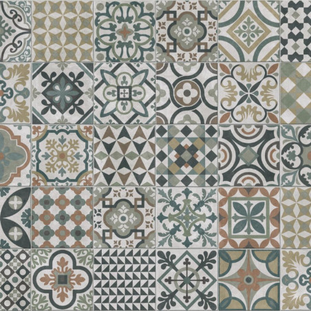 Sol Vinyle/PVC - 4m - carreaux de ciment multicolore et beige CARCASSONNE 472M - Optima Evasion par Beauflor Sol Vinyle/PVC - 4m - carreaux de ciment multicolore et beige CARCASSONNE 472M - Optima Evasion par Beauflor